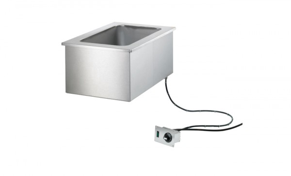 Einbau-Bain-marie durchgehend nass beheizt mit Wannenrand 15 mm