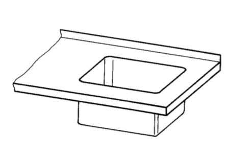 Ausschnitt für Spülbecken 400x400x300 | Gastro Markenshop