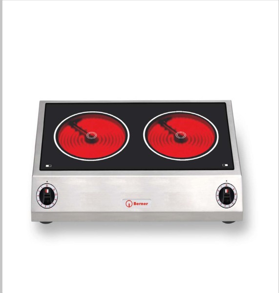 Ceran Doppelkochplatte quer Auftischgerät
