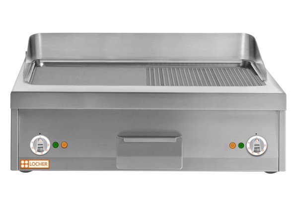 LOCHER Bratplatte 800 Stahl 1/2 gerillt 216451 by BERNER vergleichbar BGAH80H